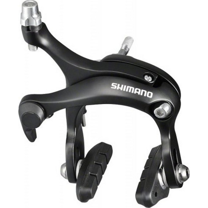 Тормоз клещевой SHIMANO, R451, задний, гайка: 10,5мм, пролет 57мм, колодки R50T2, EBRR451AR73L