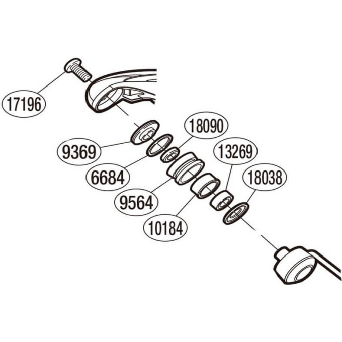 Запчасть для катушки SHIMANO LINE ROLLER SET набор ролика лескоукладывателя PK0429